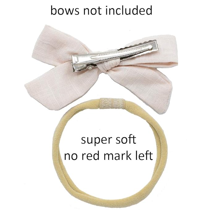 Super Soft Nude Interchangeable Nylon Headbands for Newborn Baby Kids, High Stretchy, 15pcs for DIY Crafts