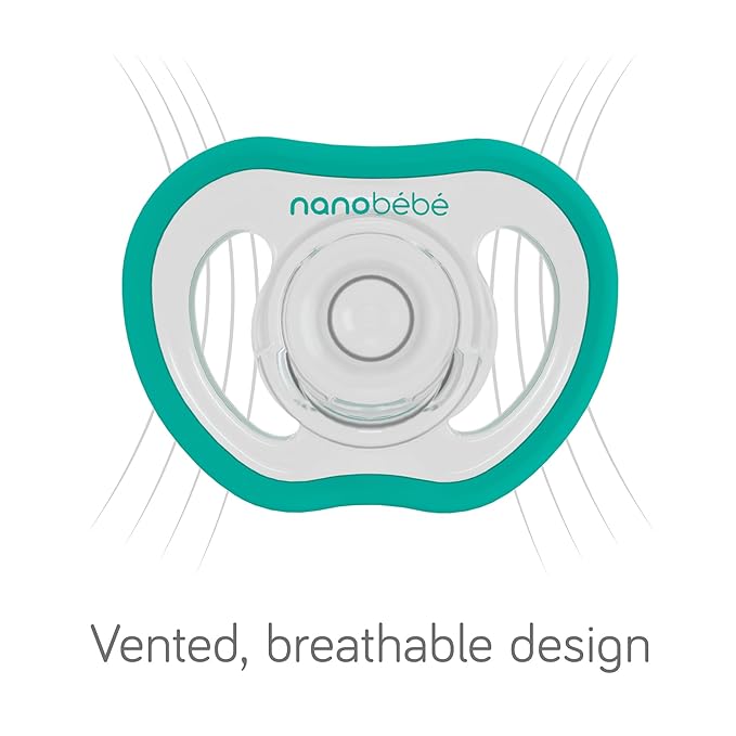 Nanobebe Active Baby Pacifiers 4-36 Months - Orthodontic, Lightweight and Vented, Curves Comfortably with Face Contour, 100% Silicone - BPA Free, Perfect Baby Registry Gift 4pk, Black/Grey