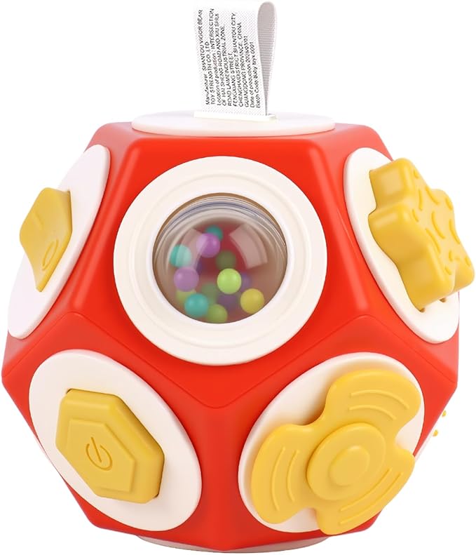 Montessori Activity Cube & Busy Board for 1 Year Old - 12-in-1 Travel Toys for Airplane & Car, Car Seat & Stroller Activity Toy, Toys Gift for 1 Year Old Boy Girl, Easter Basket Stuffers for Toddler