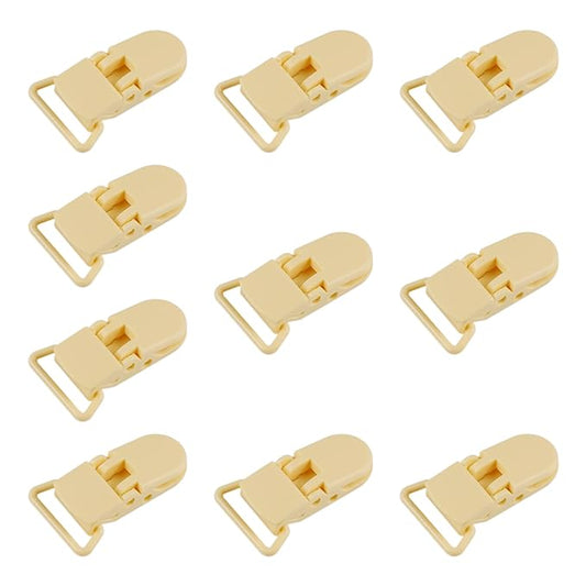 10-Pack Pacifier Clip Replacement Ends - BPA-Free Plastic Fasteners for DIY Baby Crafts, Sewing Bibs & Blankets Straps (3/4 Inch, Complexion)