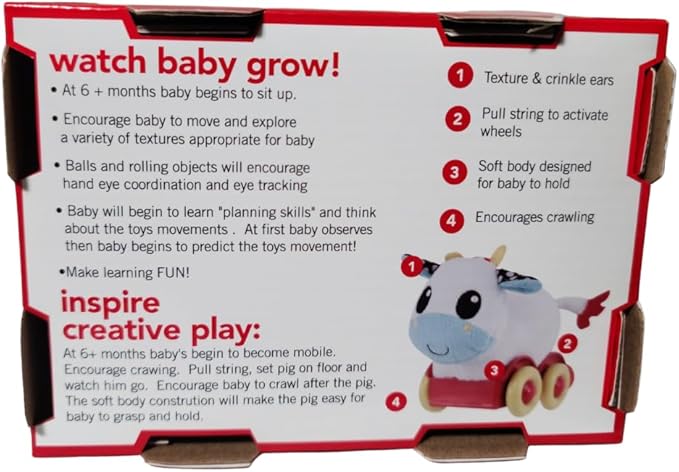 Sassy Pull N' Roll Toy, Cow by Sassy