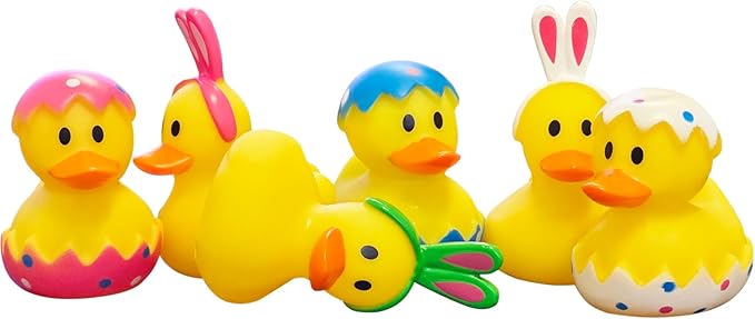 Easter Rubber Duck Toy Bunny Rabbit Duckies for Kids Easter Eggs, Bath Birthday Gifts Baby Showers Summer Beach and Pool Activity, 2" (100-Pack)
