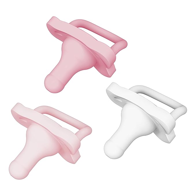 Dr. Brown's Flexees Pink Bunny Silicone Teether, HappyPaci Silicone Pacifier 0-6m 3 Pack, BPA Free