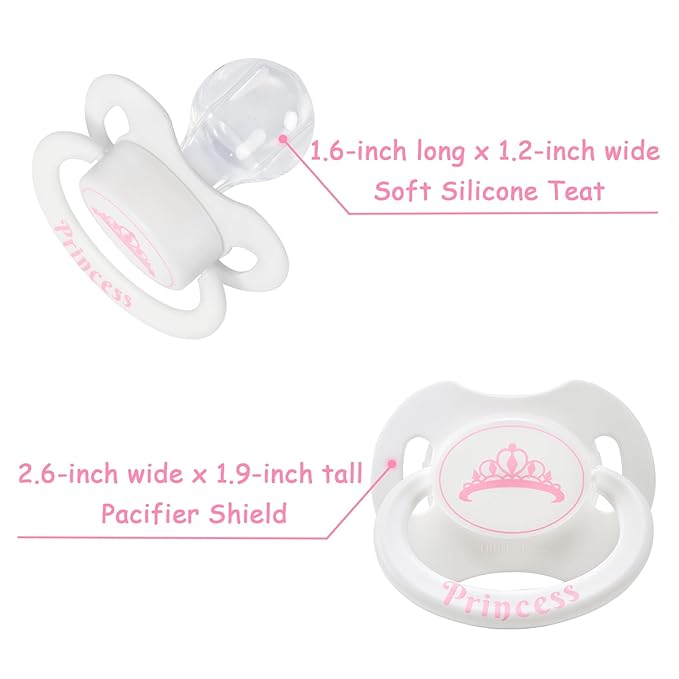 LittleForBig Bigshield Generation-II Adult Sized Printed Pacifier Princess Crown Pattern White