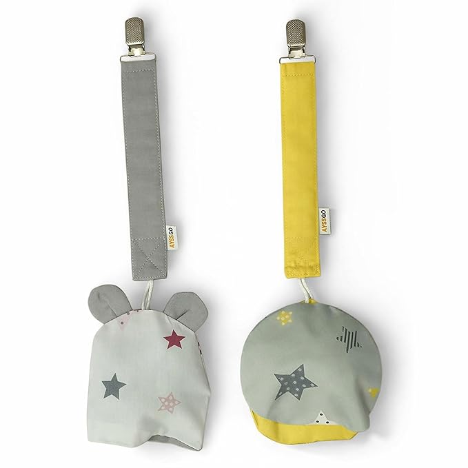 Protective Pacifier Clip & Holder – Handmade, Ultra Durable with Case, 2-Pack, 100% Cotton – Safe & Stylish Baby Essential