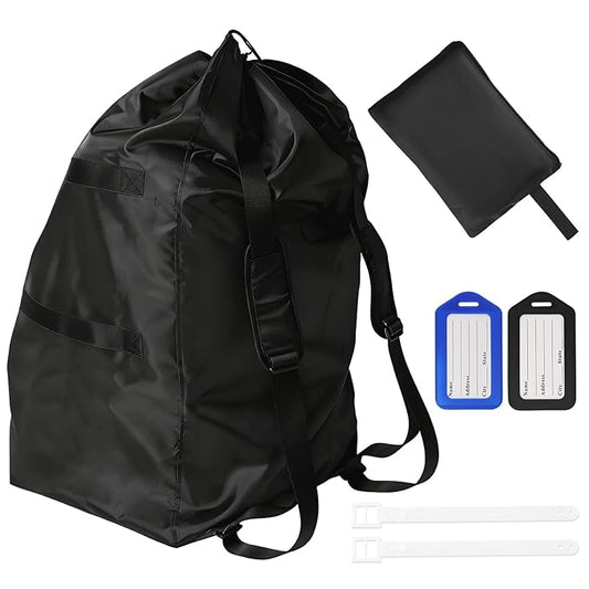 Car Seat Bag for Airplane Travel,Durable Padded Cover with Black Shoulder Straps, Fits All Car Seats, Includes 2 Luggage Tags, Waterproof Travel Bag for Air Travel