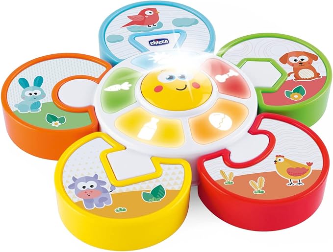 Chicco Activity Centre Game Guess The Animal, Electronic Game with Lights and Sounds, Teaches Animal Verses, Batteries Included, Age 12-36 Months, Multicoloured