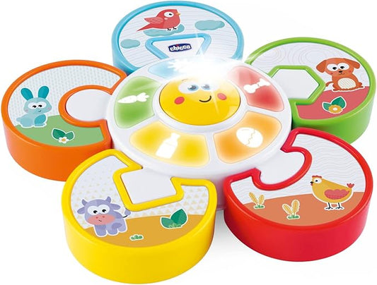 Chicco Activity Centre Game Guess The Animal, Electronic Game with Lights and Sounds, Teaches Animal Verses, Batteries Included, Age 12-36 Months, Multicoloured