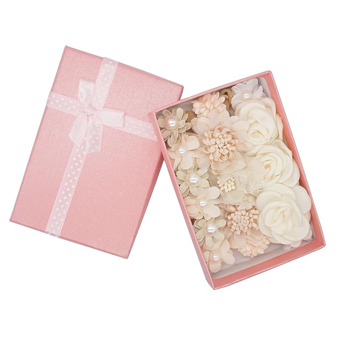 Baby Girl Flower Headbands Set, 3pcs Elastic Nylon Floral Hair Band, Bows Wrap for Infant Newborn Toddler
