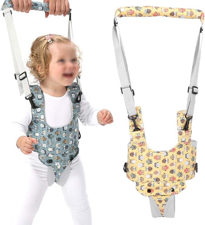 Baby Walking Harness Baby Walker Harness Toddler Learning Walking Assist Beltlight Yellow (Light Yellow-Owl Print)