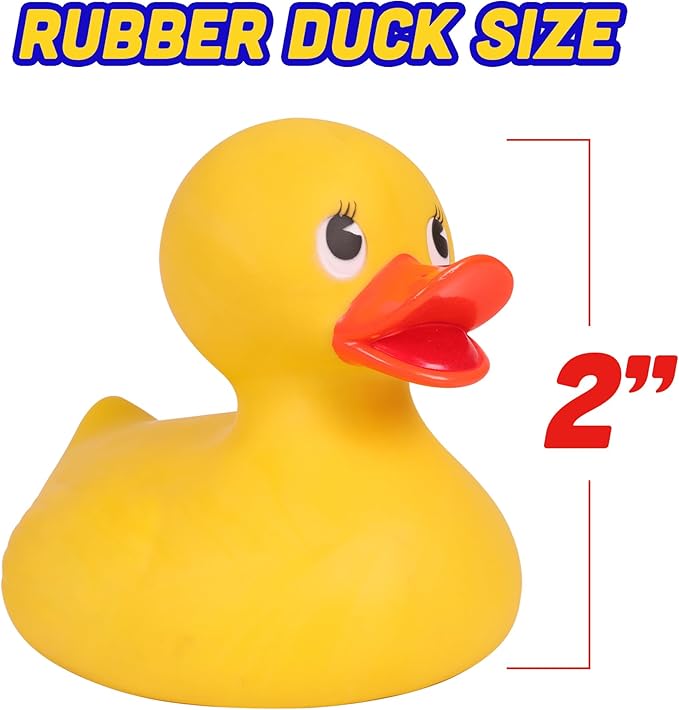 Kangaroo Mini Rubber Ducks Bulk Pack of 50 – Floating Baby Bath Toys for Kids - Classroom Rewards - Pool Party & Birthday Party Favors for Kid - Small Rubber Duck for Easter Baskets Stuffers for Kids