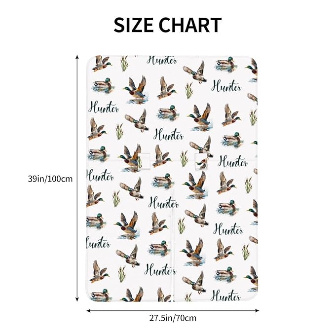 Personalized Wild Ducks Baby Car Seat Canopy – Custom Name Minky Nursing Cover for Boys & Girls, Infant Carseat Canopy, Opening Breastfeeding Stroller Cover for Newborn Baby Gift