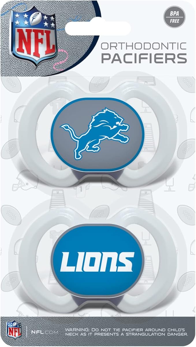 BabyFanatic Pacifier 2-Pack - NFL Detroit Lions - Officially Licensed League Gear