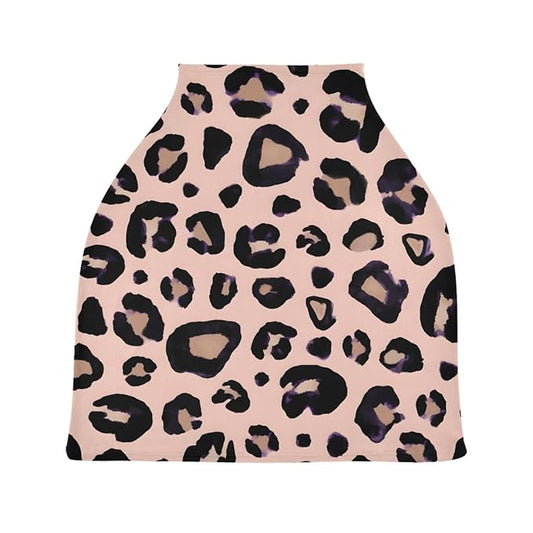 Leopard Print Cheetah Pink Nursing Cover Breastfeeding Scarf, Car Seat Covers for Babies Infant Stretchy Soft Breathable Multi-Use Cover Ups, Gift for Boys Girls
