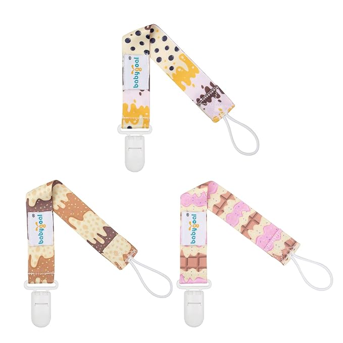 babygoal Pacifier Clips, 6 Pack Binky Paci Holder Leashes Fits for Most Baby Pacifiers and Binkies