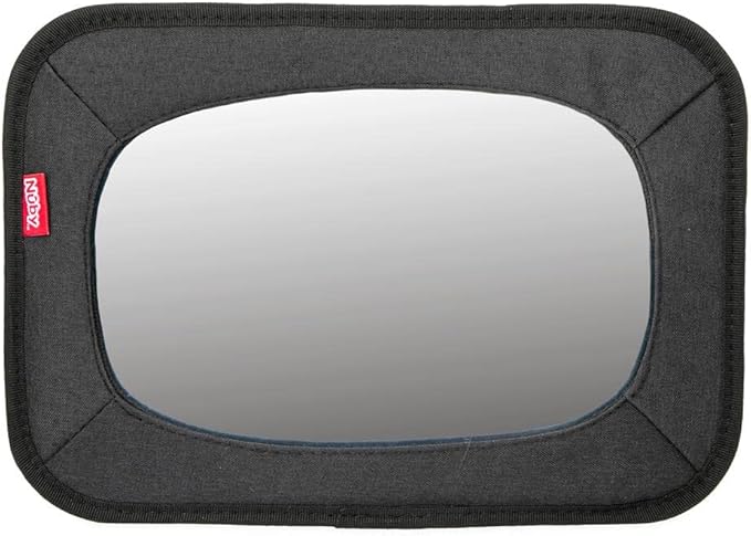 Nuby Car Mirror for Baby - Back Seat Baby Mirror with Fully Adjustable Straps, Shatterproof, Installed in Seconds, Black