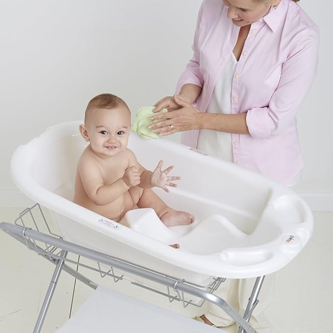 EuroBath 2-Stage Baby Bath Tub, White - Large, Long Lasting Baby Essentials, Must-Have Baby Bathtub, Newborn Essentials, Infant Bathtub & Baby Care Products for Registry