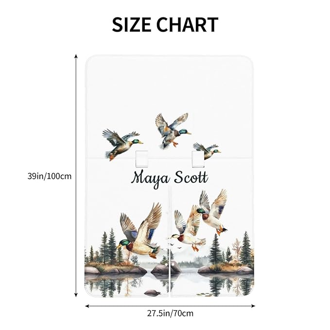 Personalized Baby Car Seat Canopy with Name – Wild Duck Theme, Custom Minky Nursing Cover for Boys & Girls, Soft Stroller Cover for Infants & Newborns, Carseat Canopy for Breastfeeding