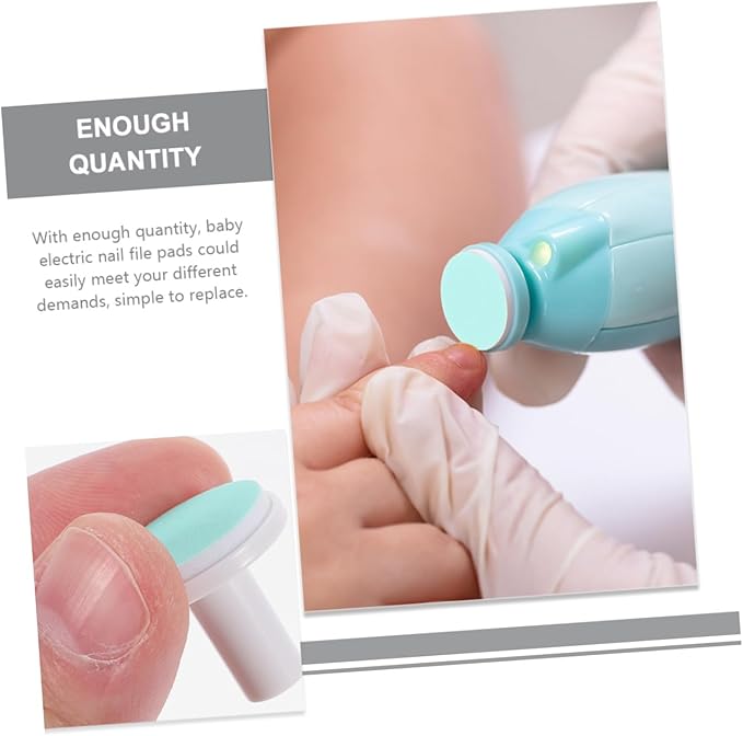 24 pcs Toddler Nail Trimmer Pads Electric Nail File Pads for Infant Child Toddler Baby Nail Grinding Heads for Electric Nail File Spare Newborn Polisher Nail Replacement Pads