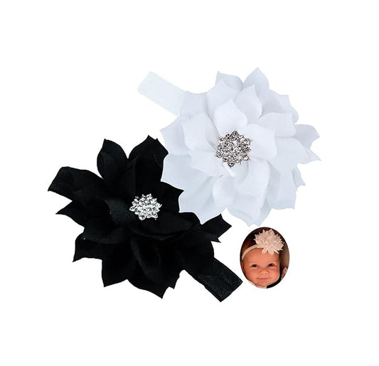 Lovely Girl Baby Headbands hair decorations.(LK1) (Black+White)