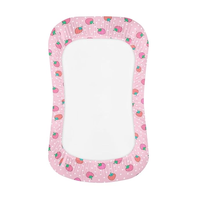 Strawberry Axolotl Baby Lounger Covers Soft Lounger Pillow Cover for Newborn Infant Co Sleeping Baby Nest Slipcover 31.5'' x 21.3'' for Home Travel