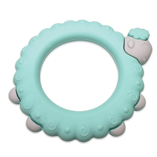Lulyboo Baby Silicone Sheep Teether - Soft, Non-Toxic, BPA-Free, Easy-Grip, Freezer Safe, Recyclable Teething Toy for Gums Relief & Self-Soothing (0-12 Months)