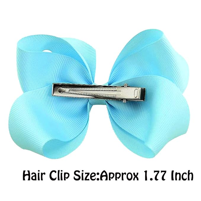 WillingTee 40colors 4.5" Hair Bows for Girls Grosgrain Ribbon Big Hair Bows Alligator Clips Hair Accessories for Baby Girls Infants Toddlers Teens Kids Children