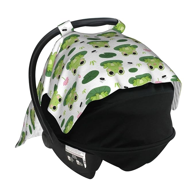Frog Baby Car Seat Canopy Cover Multi Use Nursing Cover for Mom Nursing Covers Newborn Frog Shower Gift