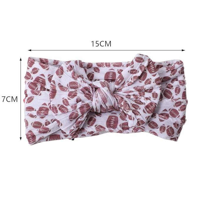 Baby Baseball Headband with Bow Headwear Sport Soccer Headband Bowknot Wide Hair Band Football Hair Bow for Toddler Infant TSFD55 (Football Pattern)