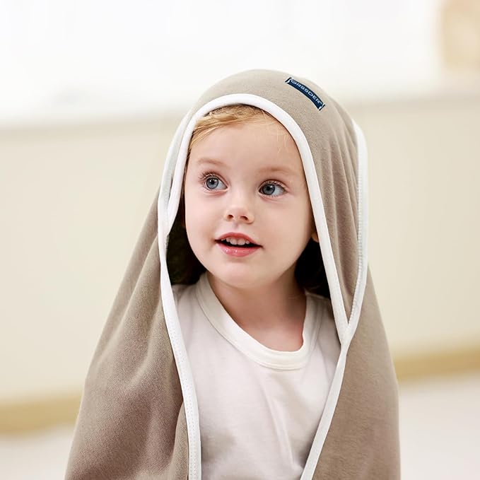 GRSSDER Baby Hooded Towel 2 Pack for Newborn, Super Soft Bath Towels with Original Designs, Ultra Absorbent Knit Terry, Large Toddler Towels with Hood for Boys Girls, Shower Gifts for Infant,34"x 34"