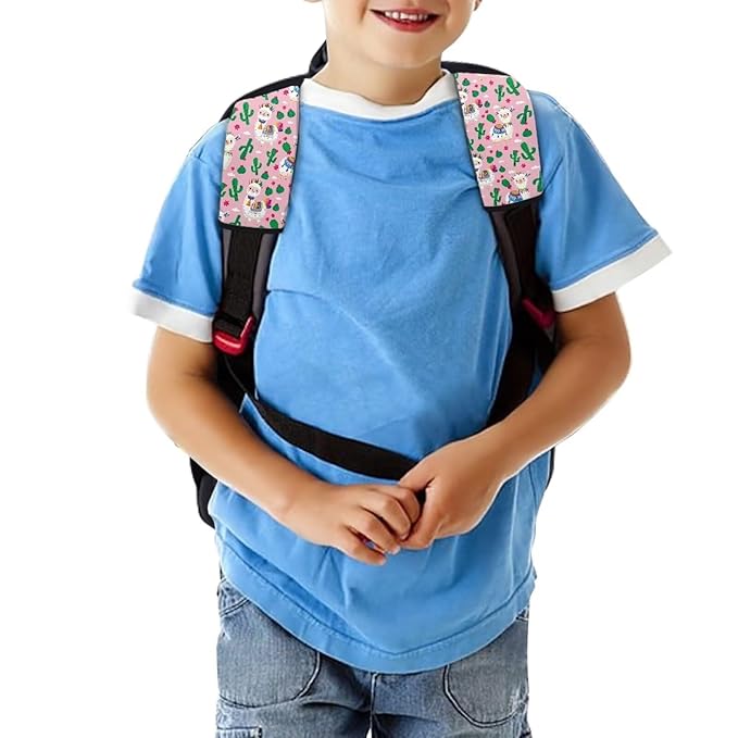 Biyejit Alpaca Cactus Car Seat Belt Cover Pad, Car Safety Seat Belt Strap Shoulder Pad for Adults and Children, Suitable for Car Seat Belt, Backpack, Shoulder Bag, Set of 2
