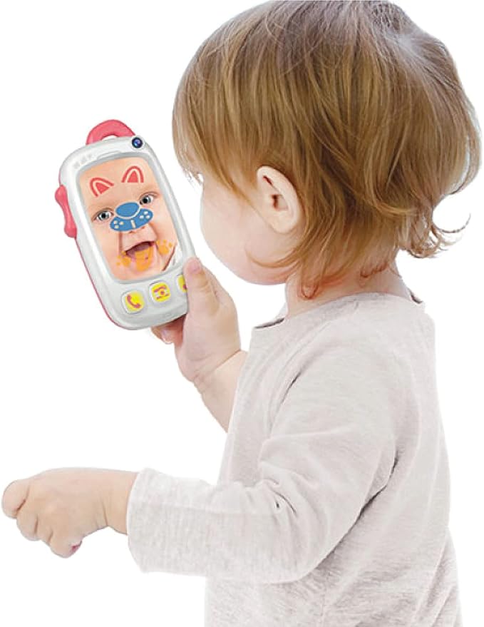 Baby Selfie Toy Phone with Easy-Press Buttons & Light-up Mirror - Baby Phone for 9+ Month Old - Play Phone Musical Toys to Encourage Tummy Time, for Babies