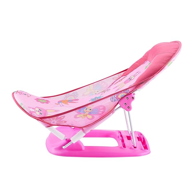 Foldable Baby Bather - Baby Bath Support with 3 Adjustable Positions for Newborns 0-12 Months (Pink-02)
