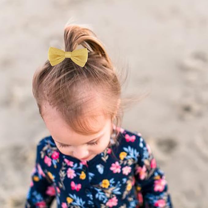 BQUBO Baby Girl Headbands with Bows Nylon Hairbands Handmade Hair Accessories for Newborn Infant Toddlers 10 Pack