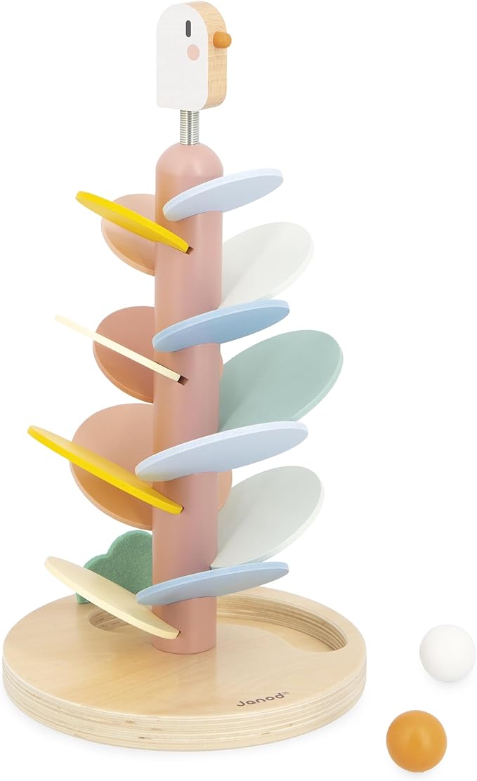 Janod - Wooden Descender Slide to Assemble - Child Playtime - Develops Fine Motor Skills - Educational and Decorative - Encourages Learning