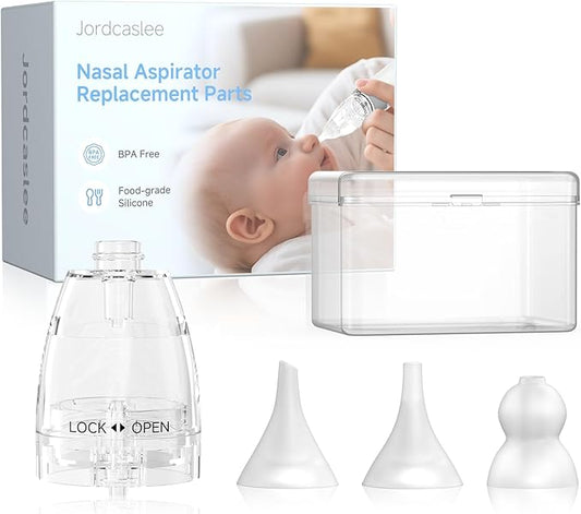 Nasal Aspirator Replacement Parts Compatible with GROWNSY, X-Bosak, Watolt Nose Sucker for Baby & Toddlers, Suction Chamber and 3pcs Silicone Tips Replacement Kit