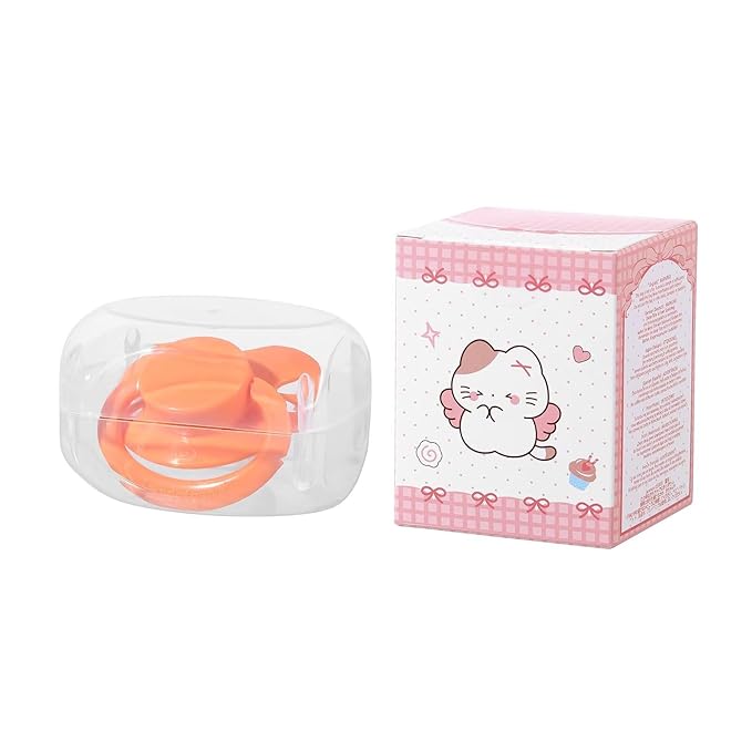Landofgenie Adult Size Large Shield Pacifiers Butterfly Shaped Cutie Pacifier Orange