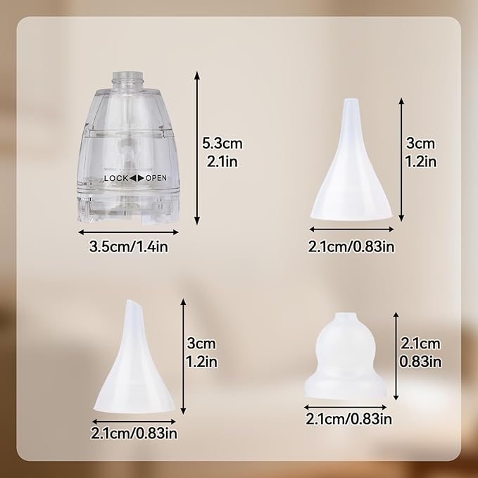 VANEST Nasal Aspirator Replacement Parts Compatible with GROWNSY, Watolt, LittleTora, HEYVALUE, Cocobela, HailiCare, KIDIRA, TEQIN, X-Bosak Electric Nose Sucker, Suction Chamber & 6pcs Silicone Tips