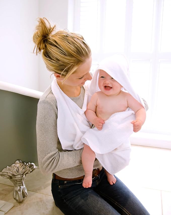 White Hands Free Baby Towel