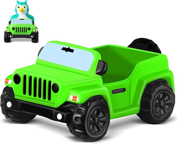 ANGGIKO 3.5 Inch Green Car Toy Match Most 2 in Rubber Ducks, Ducks for Jeeps, Vehicle Toys for Car Dashboard Decorations Accessory Rubber Duck Collection, Easter Basket Stuffers for Kids Party Favors