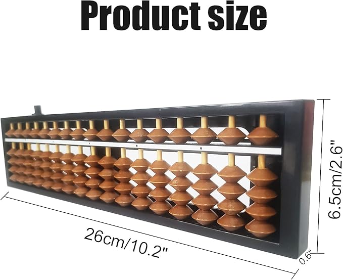 Digit Standard Abacus Soroban Professional 17 Column (10.2 inch) Math Abacus, Math Calculating Tool with Reset Button for Adults Kids (Brown)
