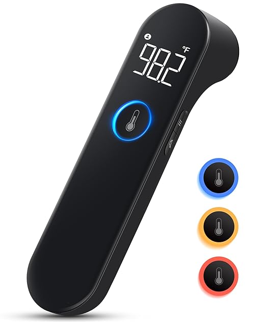 No-Touch Forehead Thermometer LED Black