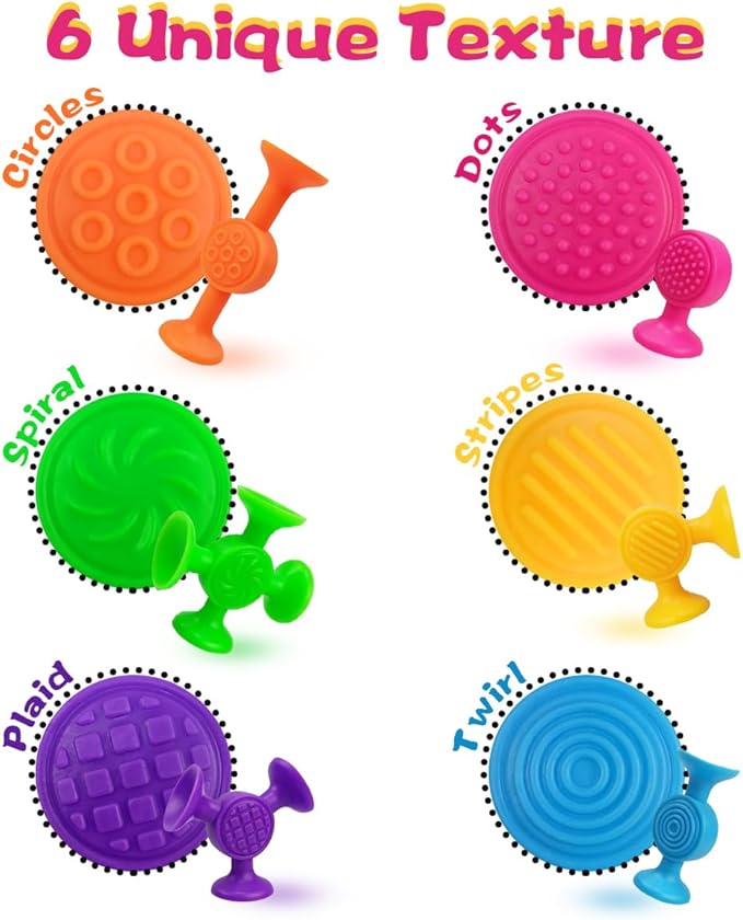 Jofan 12 Pack Suction Cup Bath Toys Texture Sensory Toys for Kids Toddlers Boys Girls Easter Basket Stuffers Gifts Fillers Party Favors