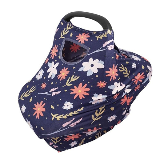 Car seat Covers for Babies, Stretchy Multi in 1 Baby Car Seat Cover Breastfeeding Cover, Carseat Cover Girls boy, Window with Flap Cover, self-contained Pouch, Patent Design