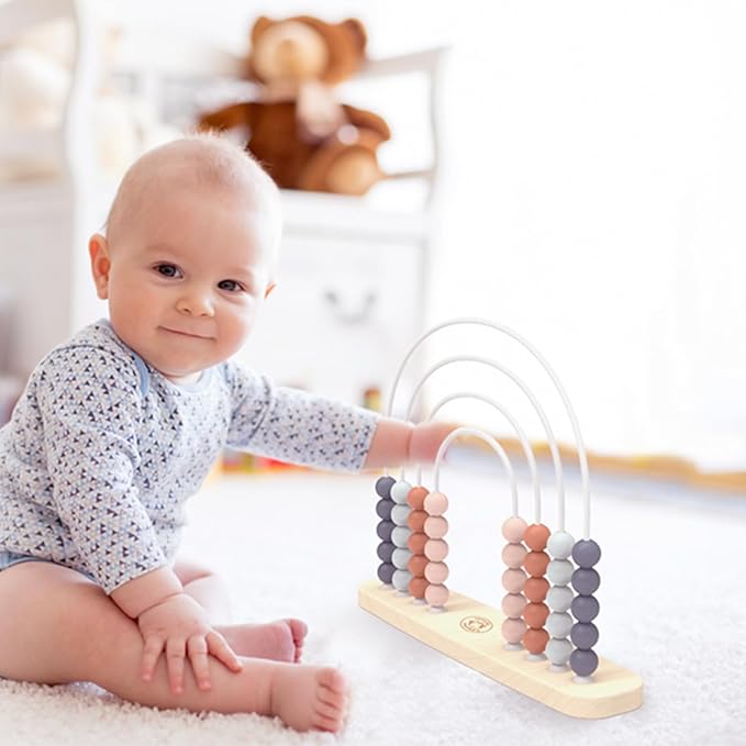 Speedy Monkey Wooden Roller Abacus Toy, Colorful Beads, Develops Hand-Eye Coordination, Color Recognition & Creativity, Smooth Sliding on Stainless Steel Rods, Non-Toxic Paint, Ideal for Kids