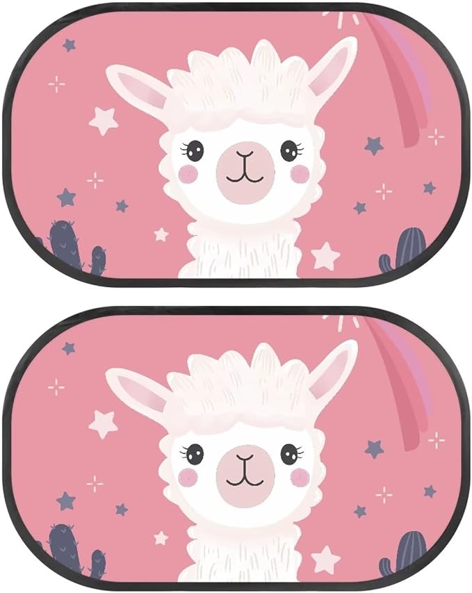 Bulopur Cute Sheep Window Shades for Car Car Sun Shade Side Window 2 Pack Easy to Install Window Shade Baby in Car Glare Shield Protection for Most Vehicle, SUV, Truck, Car