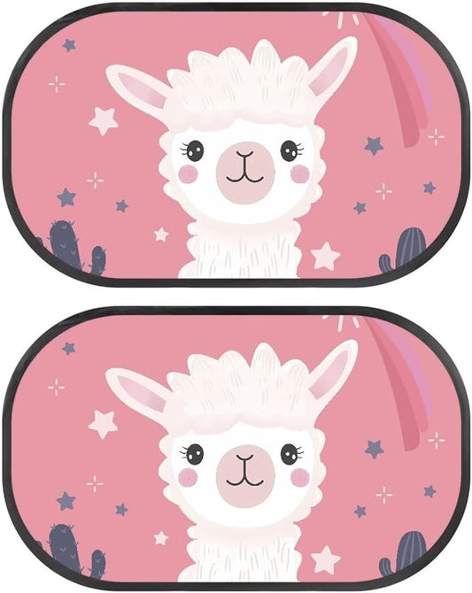 Bulopur Cute Sheep Window Shades for Car Car Sun Shade Side Window 2 Pack Easy to Install Window Shade Baby in Car Glare Shield Protection for Most Vehicle, SUV, Truck, Car
