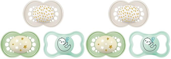MAM Variety Pack Baby Pacifier, Includes 3 Types of Pacifiers, Nipple Shape Helps Promote Healthy Oral Development, 6 Pack, 6-16 Months, Unisex