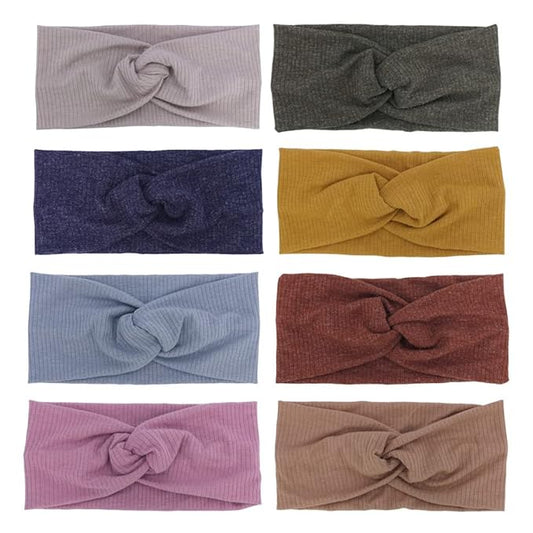 Sugarmelon Baby Headbands Stretchy Hairbands Hair Bow Elastics for Baby Girls Newborn Toddlers Infant Kids Turban Headband (Cross Headband Taupe)