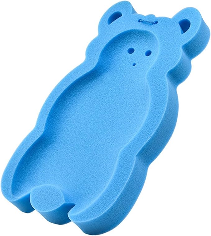Baby Bath Cushion Infant Bath Sponge Bath Mat Removable Newborn Skid Proof Sponge Mat Soft Thicken Baby Bathtub Sponge Cushion for Newborn Baby Infant (Blue)